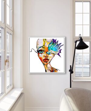 Woman abstract portrait painting