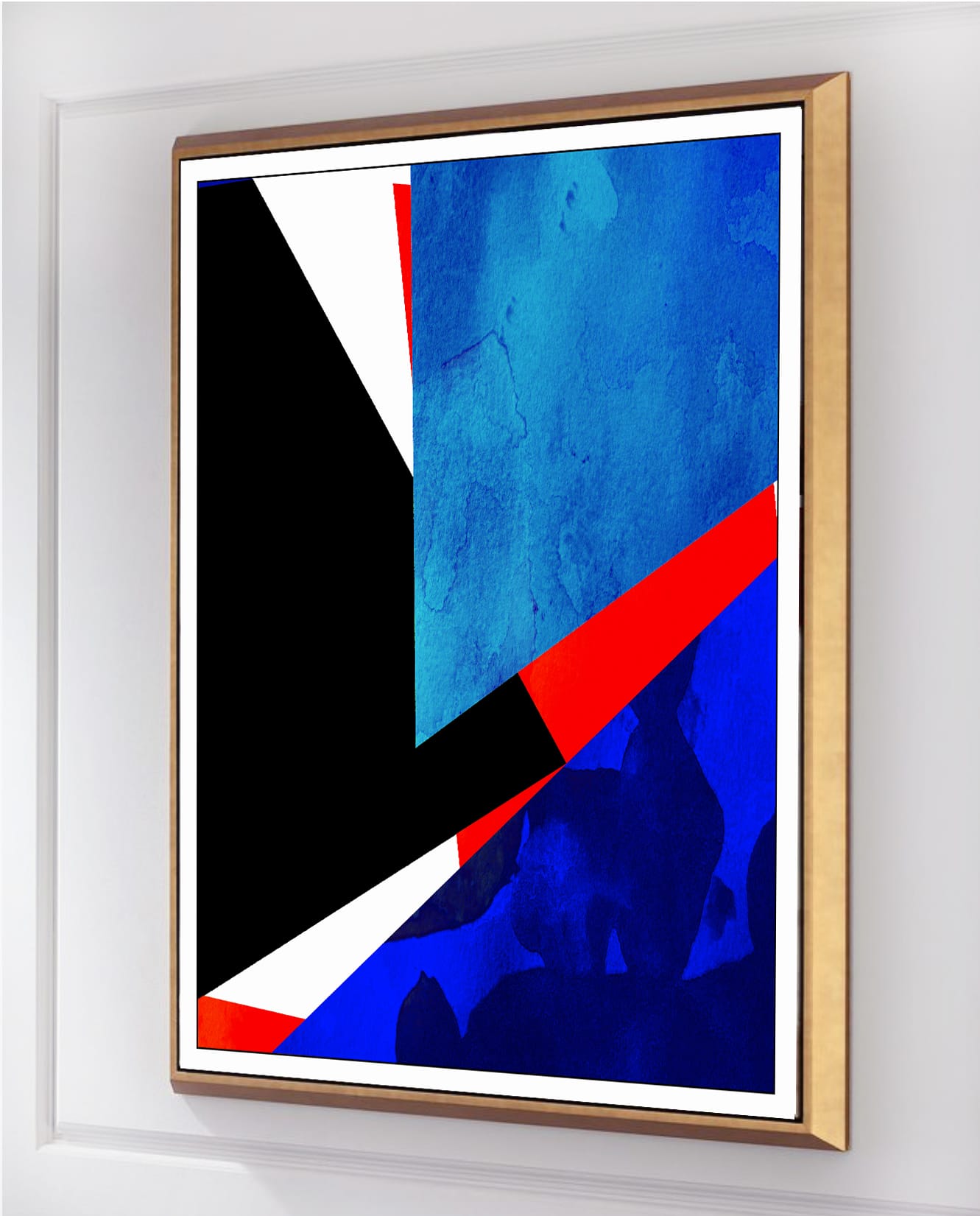 Minimalist abstract blue geometric art for sale