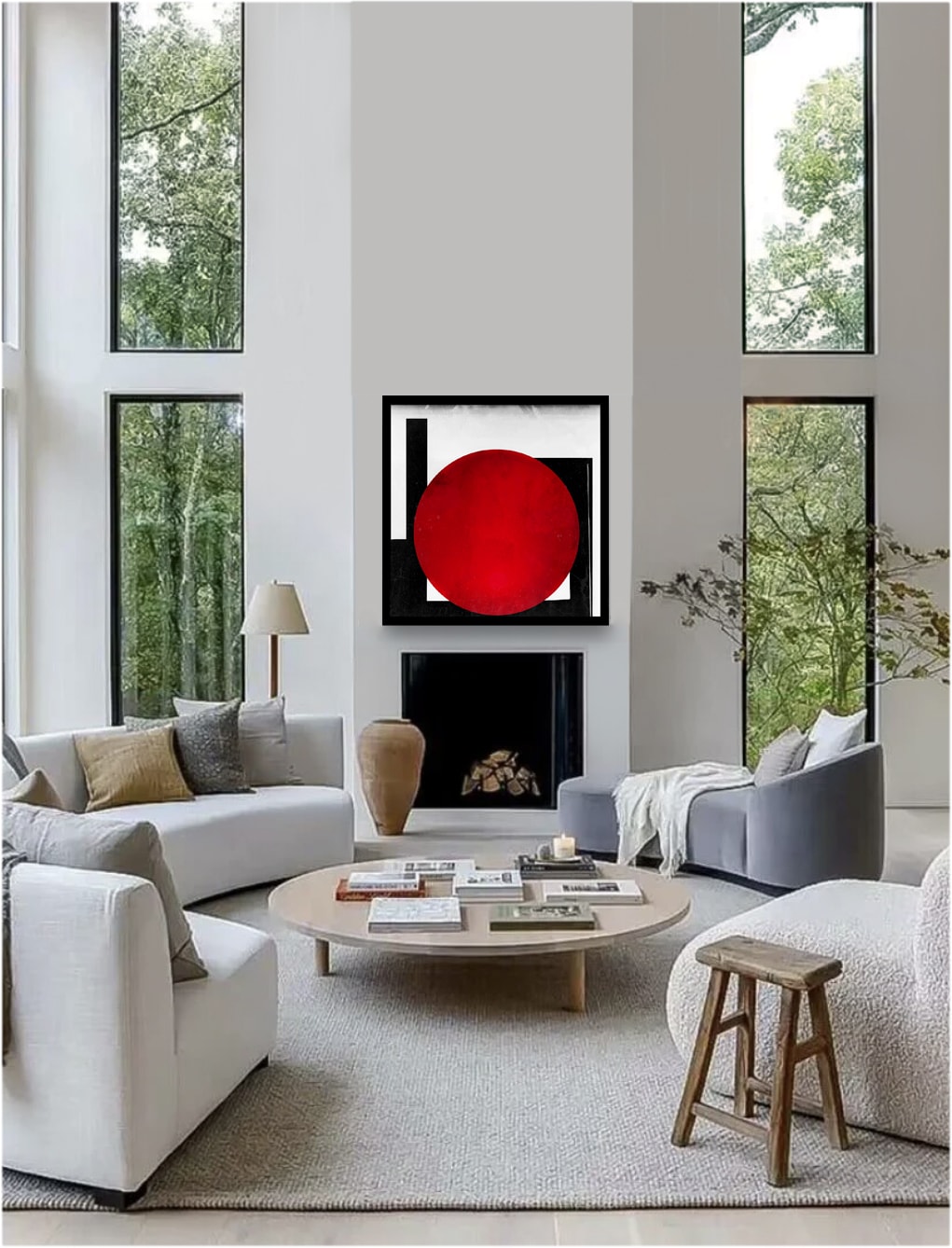 Red circle art print