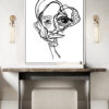 Black and white abstract face art limited edition print 2023