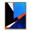 Large minimalist abstract blue geometric art for sale