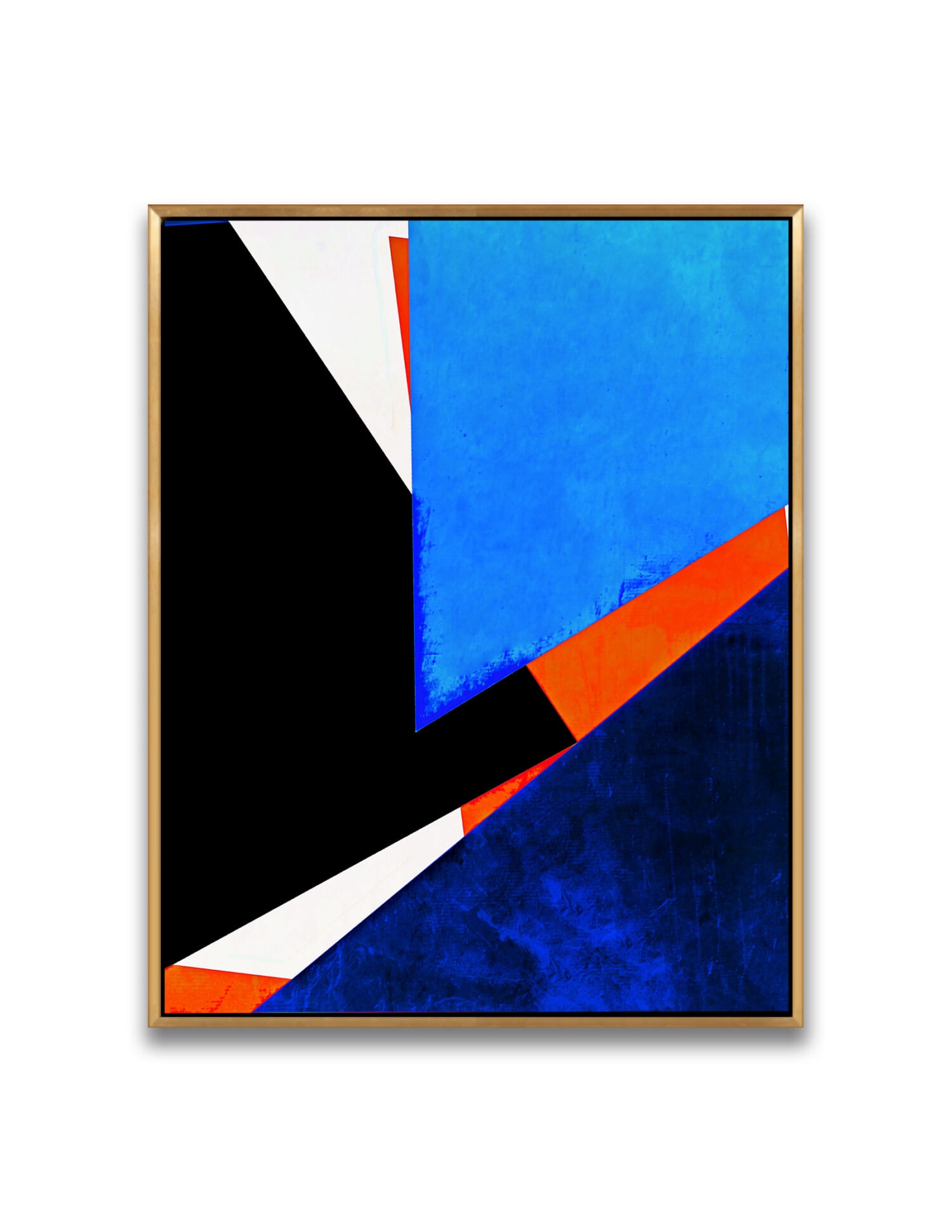 Large minimalist abstract blue geometric art for sale