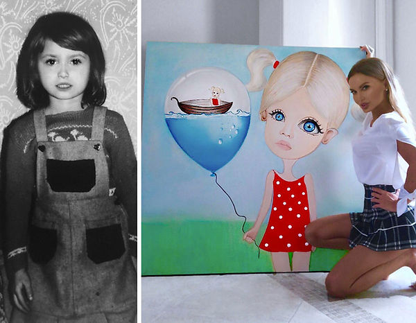 Kid Art Painting of a beautiful little girl